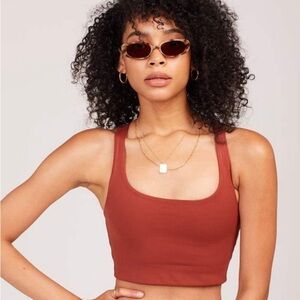 Girlfriend Collective Paloma Bra in Rust Sz S